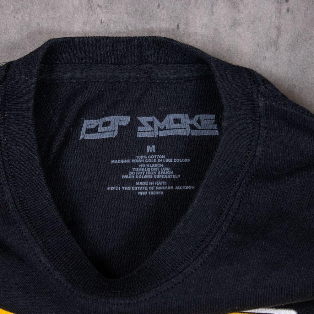 Pop Smoke Meet The Woo Rap Tee Style Streetwear Black Double Stitch T-Shirt Tee - Picture 6 of 6